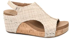 100959 Corkys Carley Wedge-Sand Tweed