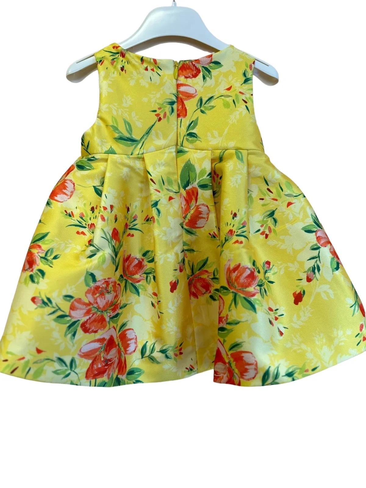 Abel & Lula Baby & Toddler Girls Yellow Floral Bow Mikado Dress