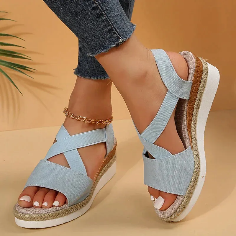 AMOZAE- - Fashion Lightweight Platform Wedge Sandals