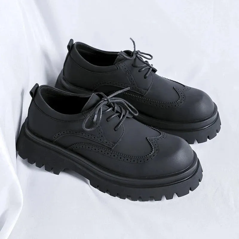 Amozae- Namchon Matte Black Chunky Brogues