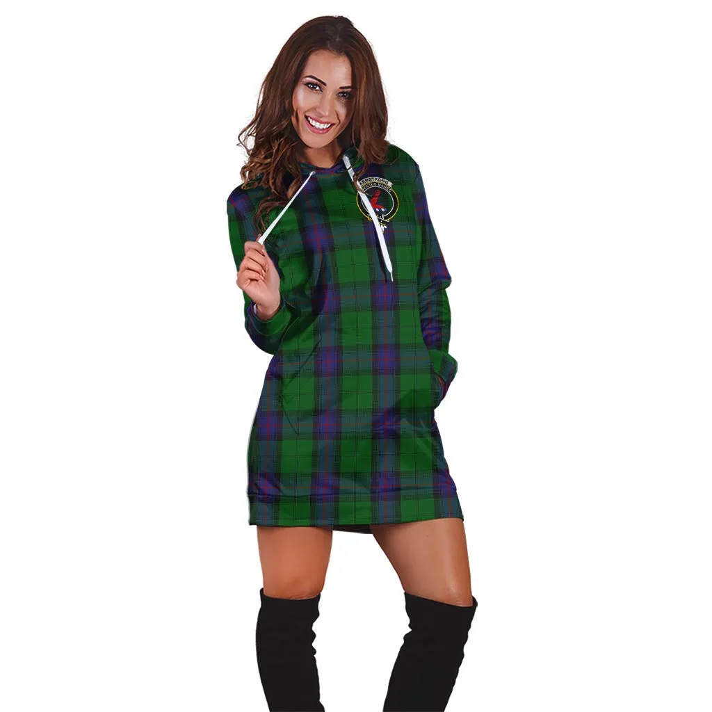 Armstrong Tartan Hoodie Dress with Family Crest