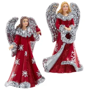 Assorted Red And Silver Angel Ornament, INDIVIDUALLY SOLD