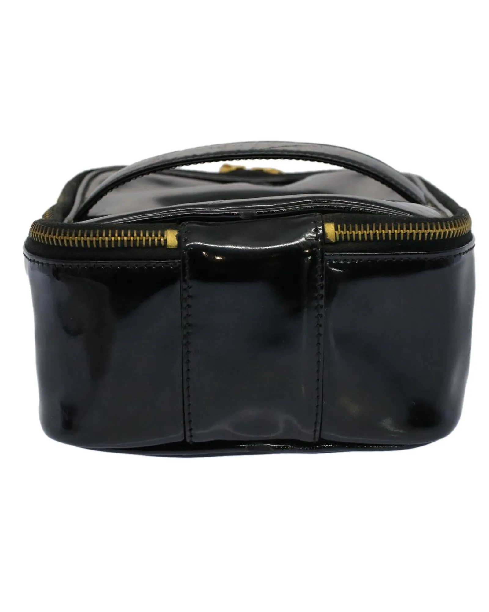 Black Patent Leather Vanity Cosmetic Pouch