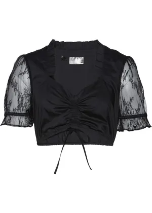 Bpc Selection Lace Sleeve Dirndl Blouse, Black