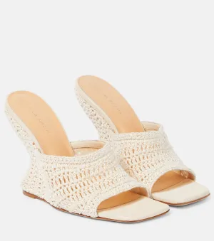 Crochet wedge sandals Magda Butrym, white