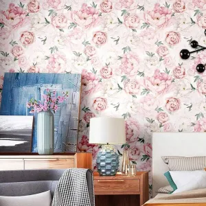 Custom Mural Fresh Peony Flowers Floral Wallpaper (㎡)