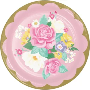 Floral Tea Party Plates - Dinner 8 Pkt