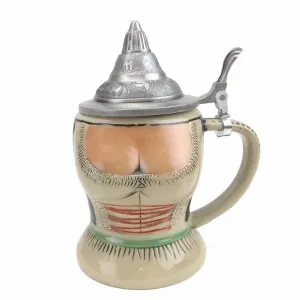 German Dirndl Ceramic Stein with Lid