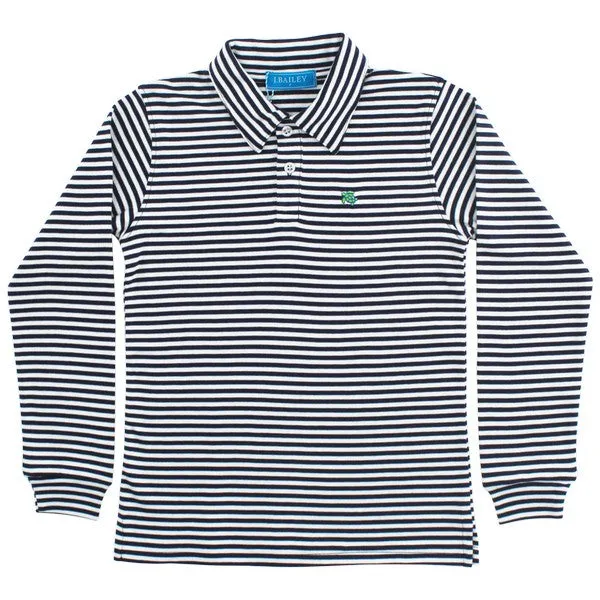 Harry L/S Striped Polo-Navy/White