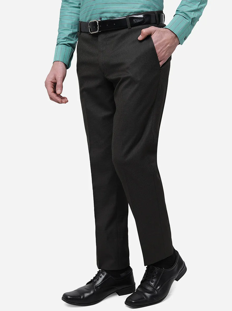 Khaki Solid Super Slim Fit Formal Trouser | JadeBlue