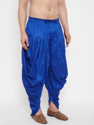 Men's Blue Cowl Dhoti - Vastramay