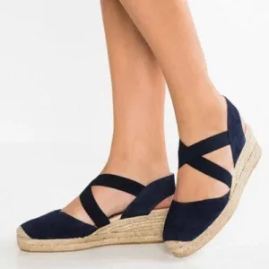 Middle heel wedge student baotou sandals