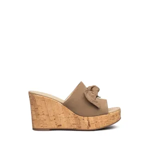 NeroGiardini Tan Suede Wedge Sandals