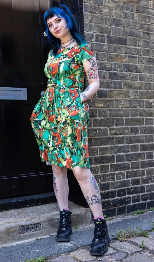 Orangutan Belted Tea Dress