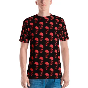 Polka Red Skulls by Robert Bowen Men's T-shirt