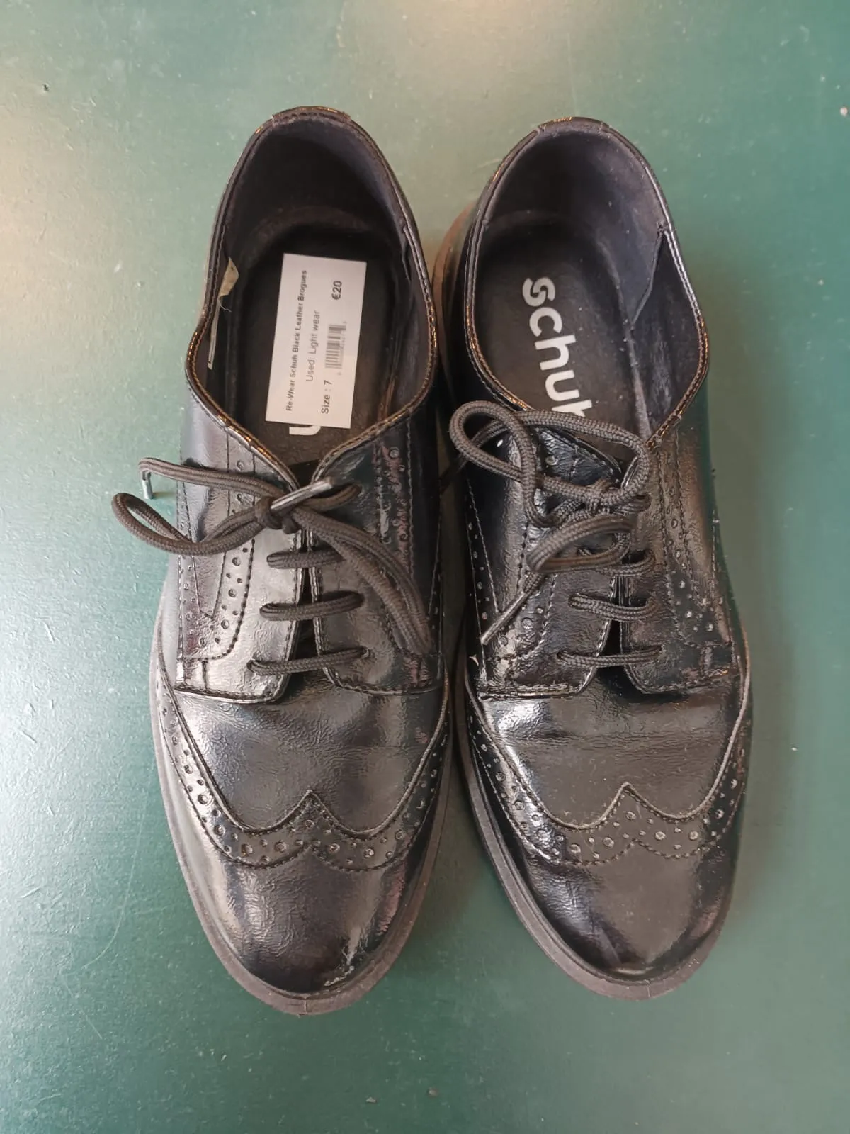 Re-Wear Schuh Black Brogues Size 7