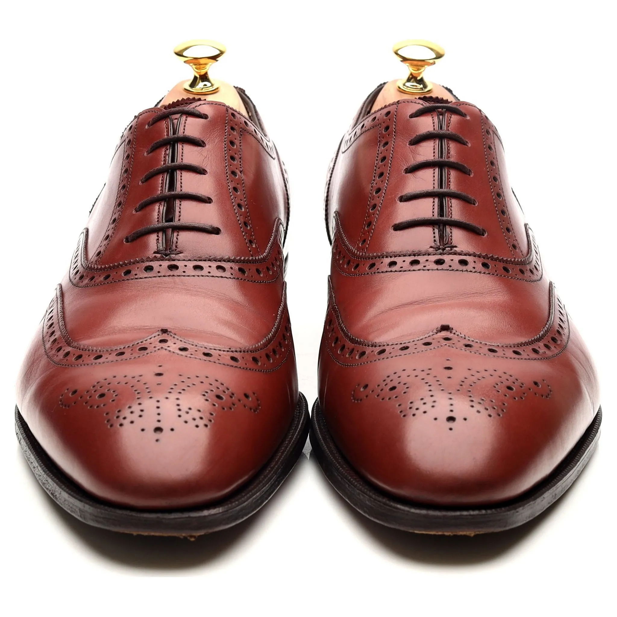 'Rothschild' Rosewood Brown Leather Oxford Brogues UK 11 F