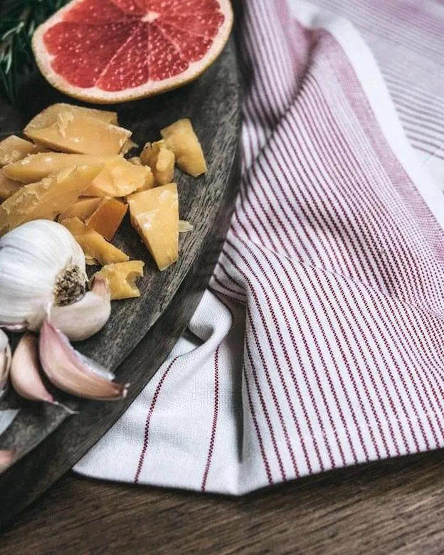 Ruby striped tea towels