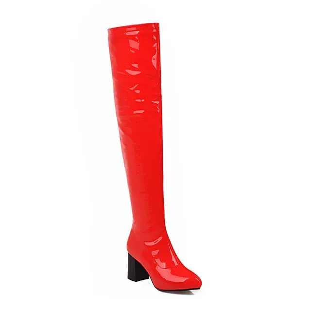 Salwa Patent Boot - Red