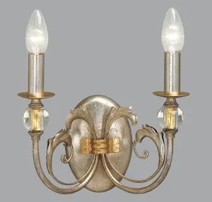 Silver Antique Finshed Metal Wall Light With Glass Balls