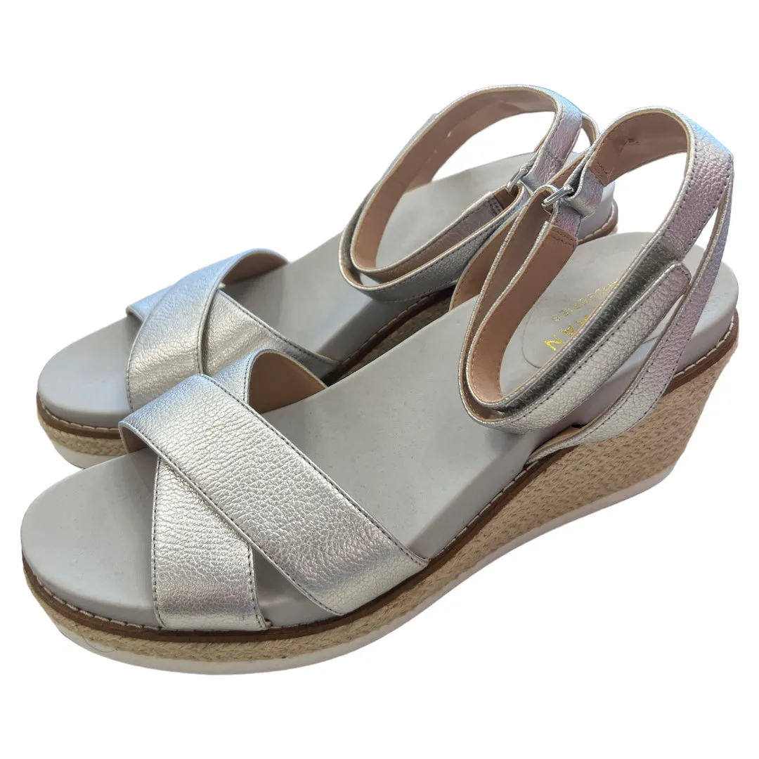 Silver Sandals Heels Wedge Cole-haan, Size 8.5