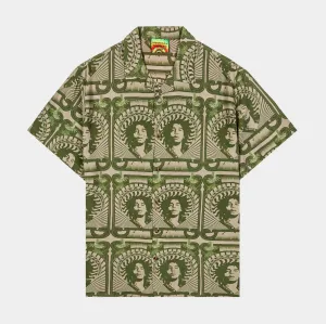 SP x Bob Marley One Love Button Up Mens Short Sleeve Shirt (Green)