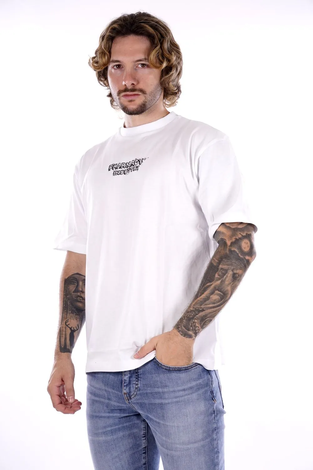 T-shirt PHARMACY INDUSTRY da Uomo - bianco PHABM00038BIANCO