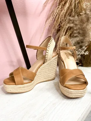 Tan Espadrille Wedge Sandal