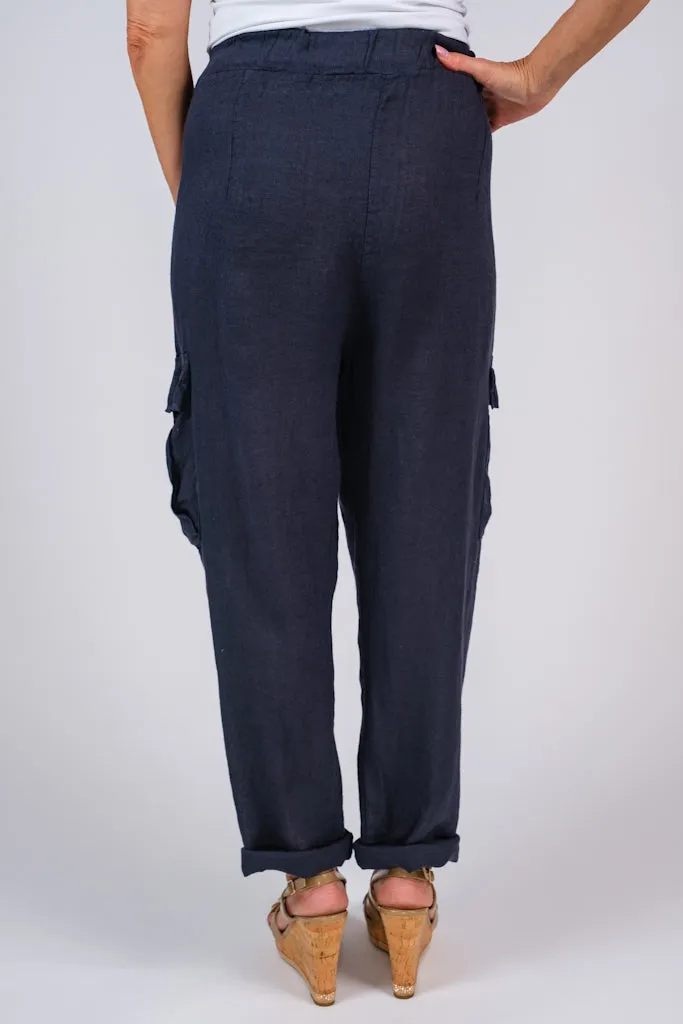 Trish Linen Cargo Pant (PL183) - FINAL SALE