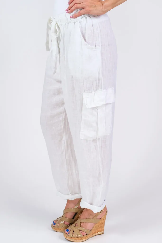 Trish Linen Cargo Pant (PL183) - FINAL SALE