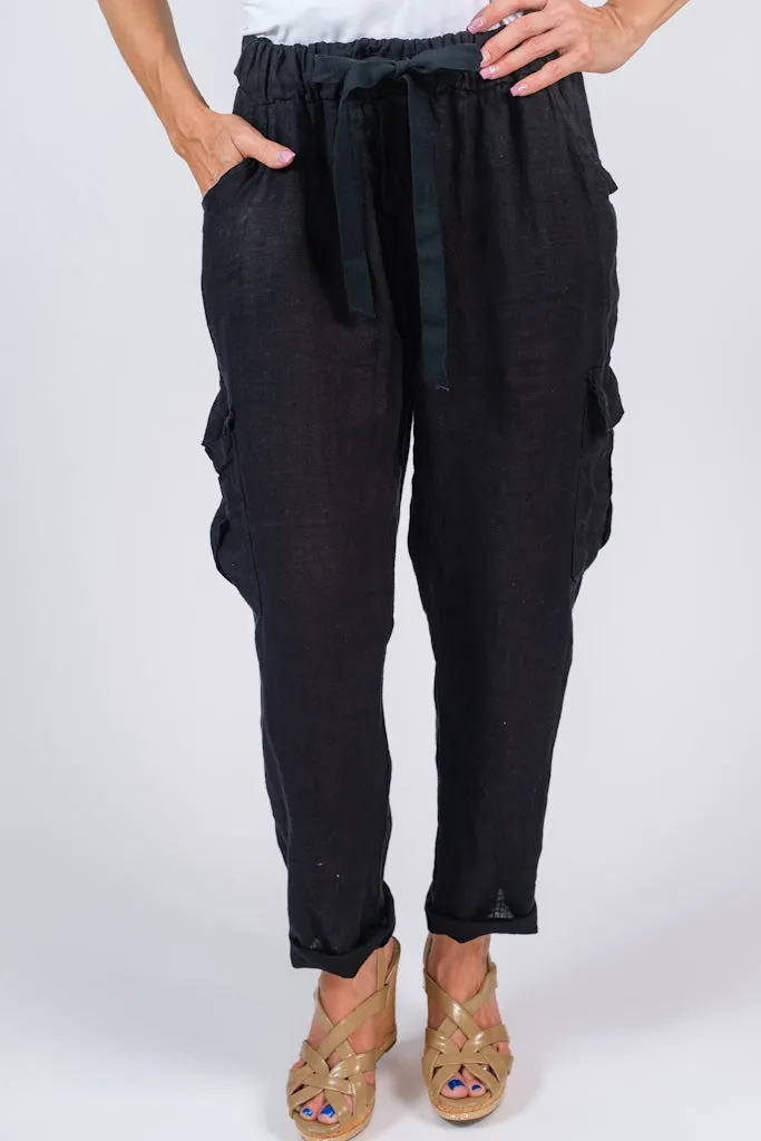 Trish Linen Cargo Pant (PL183) - FINAL SALE