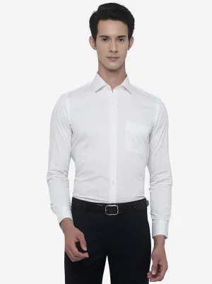 White Dotted Slim Fit Formal Shirt | JadeBlue