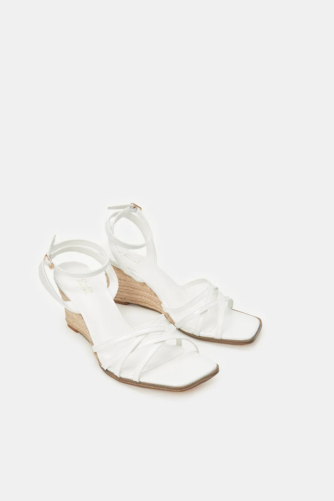 Women White Patent Wedge Sandal