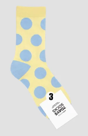 Women's Big Dot Crew Socks -Yellow