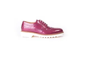 Women's Patent Burgandy & Tan Brogue Wingtip. EX-349 (2017)