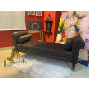 York Brown Velvet Bench